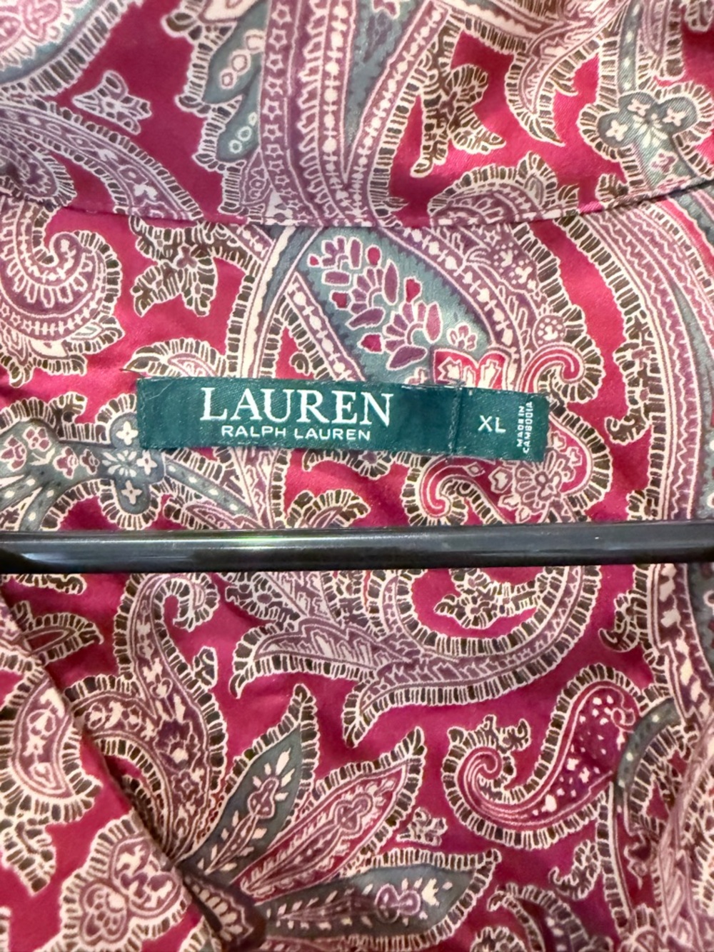 Lauren Ralph Lauren Paisley Pajama Set XL Old Money Dark Academia Luxe Lounge - Picture 4 of 14